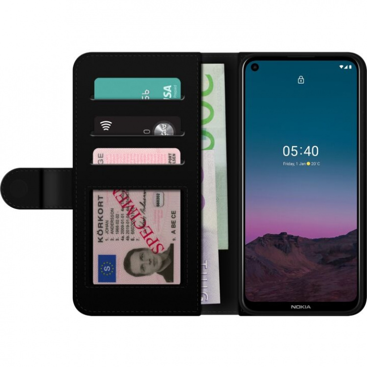 Lompakkokotelo Nokia 5.4-laitteelle, jossa on Papinkello kuvio