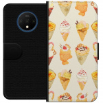 Lompakkokotelo OnePlus 7T-laitteelle, jossa on Lasinen kuvio