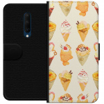 Lompakkokotelo OnePlus 7T Pro-laitteelle, jossa on Lasinen kuvio