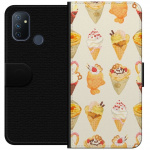 Lompakkokotelo OnePlus Nord N100-laitteelle, jossa on Lasinen kuvio
