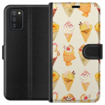 Lompakkokotelo Samsung Galaxy A02s-laitteelle, jossa on Lasinen kuvio