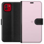 Lompakkokotelo Samsung Galaxy A03-laitteelle, jossa on Sydän kuvio