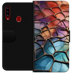 Lompakkokotelo Samsung Galaxy A20s-laitteelle, jossa on Metallikuviointi kuvio