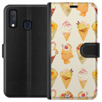 Lompakkokotelo Samsung Galaxy A40-laitteelle, jossa on Lasinen kuvio
