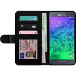 Lompakkokotelo Samsung Galaxy Alpha-laitteelle, jossa on Roosa Sydän kuvio Lompakkokotelo Samsung Galaxy Alpha-laitteelle, jossa on Roosa Sydän kuvio