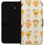 Lompakkokotelo Samsung Galaxy J6+-laitteelle, jossa on Lasinen kuvio