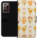 Lompakkokotelo Samsung Galaxy Note20 Ultra-laitteelle, jossa on Lasinen kuvio