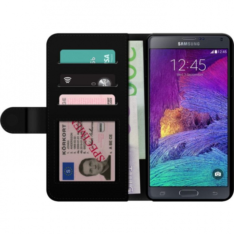 Lompakkokotelo Samsung Galaxy Note 4-laitteelle, jossa on Kissan kuviointi kuvio Lompakkokotelo Samsung Galaxy Note 4-laitteelle, jossa on Kissan kuviointi kuvio