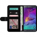 Lompakkokotelo Samsung Galaxy Note 4-laitteelle, jossa on Sydän kuvio