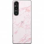 Kännykkäkuori Sony Xperia 1 V-laitteelle, jossa on Roosa Sydän kuvio Kännykkäkuori Sony Xperia 1 V-laitteelle, jossa on Roosa Sydän kuvio