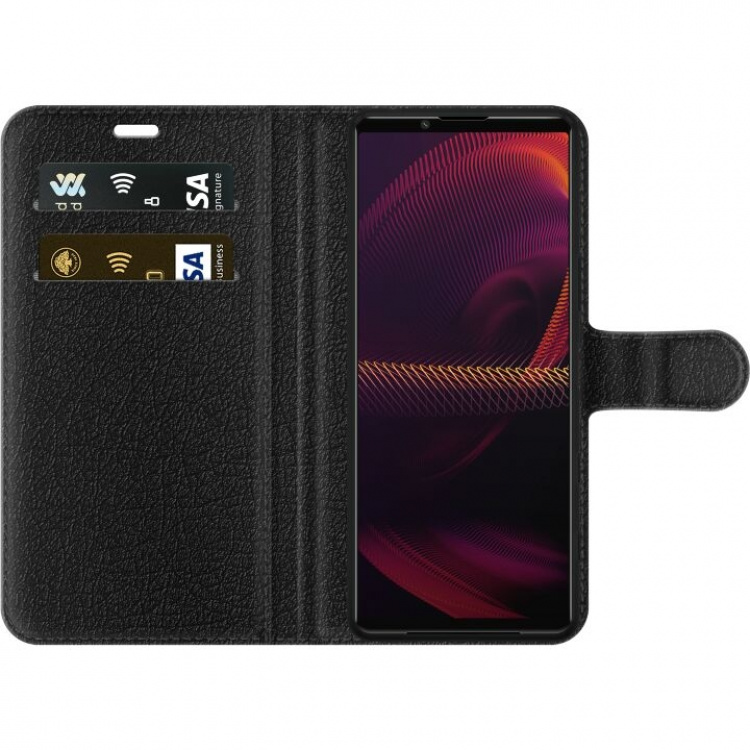 Lompakkokotelo Sony Xperia 5 III-laitteelle, jossa on Sinisiä perhosia kuvio