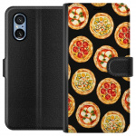 Lompakkokotelo Sony Xperia 5 V-laitteelle, jossa on Pizza kuvio