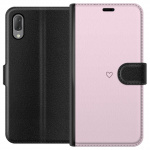 Lompakkokotelo Sony Xperia L3-laitteelle, jossa on Sydän kuvio