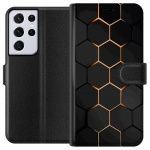 Lompakkokotelo Samsung Galaxy S21 Ultra 5G-laitteelle, jossa on Ylellinen Kuvio kuvio