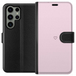 Lompakkokotelo Samsung Galaxy S23 Ultra-laitteelle, jossa on Sydän kuvio