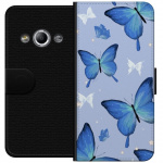 Lompakkokotelo Samsung Galaxy Xcover 3-laitteelle, jossa on Sinisiä perhosia kuvio
