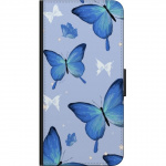 Lompakkokotelo Samsung Galaxy Xcover 3-laitteelle, jossa on Sinisiä perhosia kuvio