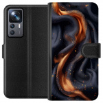 Lompakkokotelo Xiaomi 12T-laitteelle, jossa on Tulinen silkki kuvio