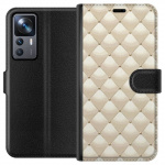 Lompakkokotelo Xiaomi 12T-laitteelle, jossa on Kultakiilto kuvio