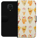 Lompakkokotelo Xiaomi Redmi Note 9 Pro-laitteelle, jossa on Lasinen kuvio