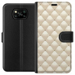 Lompakkokotelo Xiaomi Poco X3 NFC-laitteelle, jossa on Kultakiilto kuvio Lompakkokotelo Xiaomi Poco X3 NFC-laitteelle, jossa on Kultakiilto kuvio