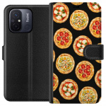 Lompakkokotelo Xiaomi Redmi 12C-laitteelle, jossa on Pizza kuvio