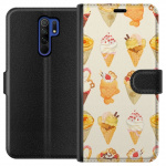 Lompakkokotelo Xiaomi Redmi 9-laitteelle, jossa on Lasinen kuvio