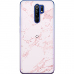 Kännykkäkuori Xiaomi Redmi 9-laitteelle, jossa on Roosa Sydän kuvio