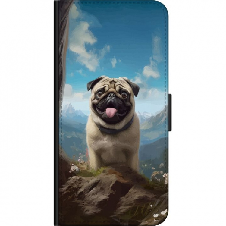 Lompakkokotelo Xiaomi Redmi Note 10S-laitteelle, jossa on Iloinen Koira kuvio