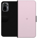 Lompakkokotelo Xiaomi Redmi Note 10S-laitteelle, jossa on Sydän kuvio