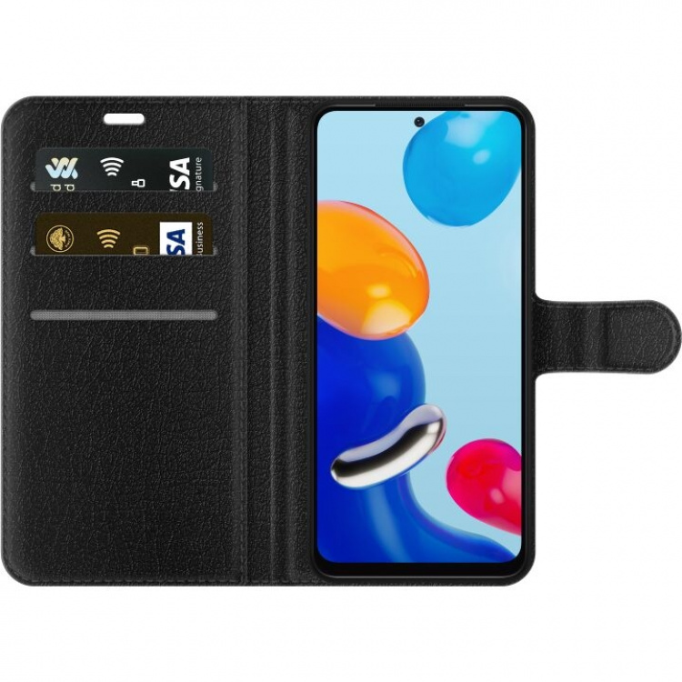 Lompakkokotelo Xiaomi Redmi Note 11-laitteelle, jossa on Lasinen kuvio