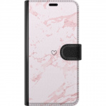 Lompakkokotelo Xiaomi Redmi Note 11-laitteelle, jossa on Roosa Sydän kuvio