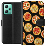 Lompakkokotelo Xiaomi Redmi Note 12-laitteelle, jossa on Pizza kuvio
