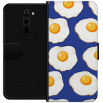 Lompakkokotelo Xiaomi Redmi Note 8 Pro -laitteelle, jossa on Paistetut munat kuvio