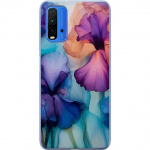 Kännykkäkuori Xiaomi Redmi Note 9 4G-laitteelle, jossa on Maagiset kukat kuvio