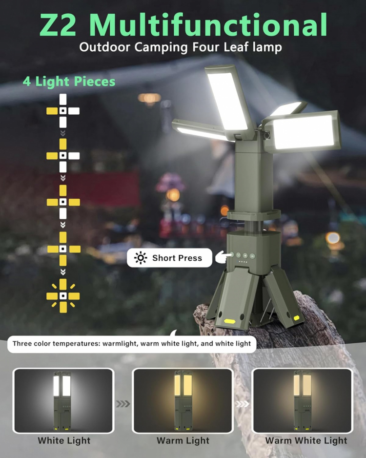 Multifunktionell hopfällbar LED-lampa 14000mAh