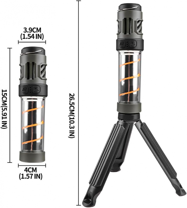 2-i-1 LED Campinglampa med myggavvisare