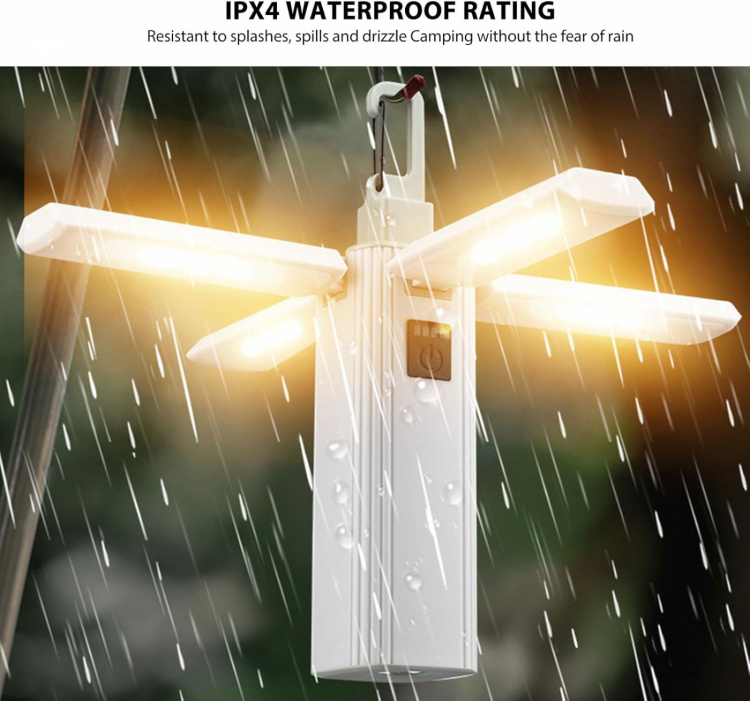 Hopfällbar LED campinglampa med flera ljuslägen