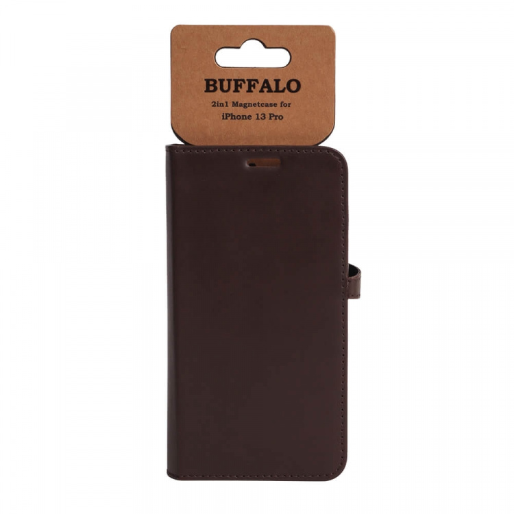 Buffalo 2in1 Wallet Leather 3 card iPhone 13 Pro Brown Buffalo 2in1 Wallet Leather 3 card iPhone 13 Pro Brown