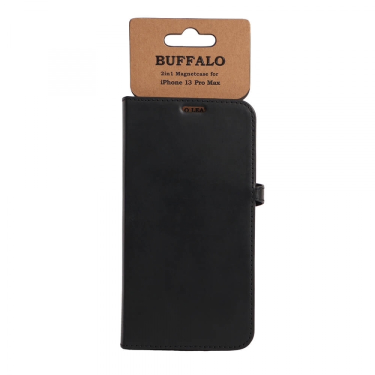 Buffalo 2in1 Wallet Leather 3 card iPhone 13 Pro Max Black