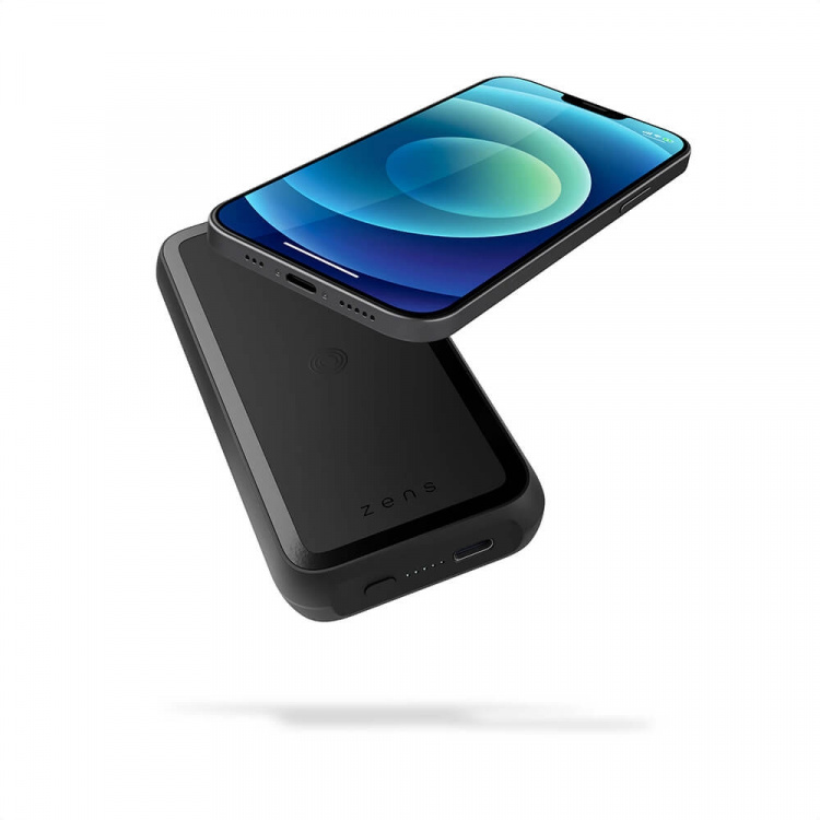 Zens Magnetic QI Powerbank One Side QI 10000mAh Black Zens Magnetic QI Powerbank One Side QI 10000mAh Black