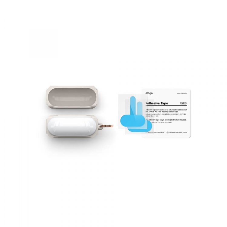 Elago AirPod 3 Armor Hang Case Stone Elago AirPod 3 Armor Hang Case Stone