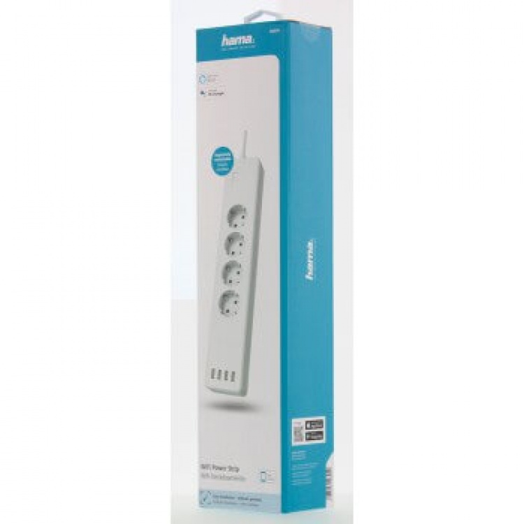 Hama WiFi Power strip 4-way ylikuormitussuoja