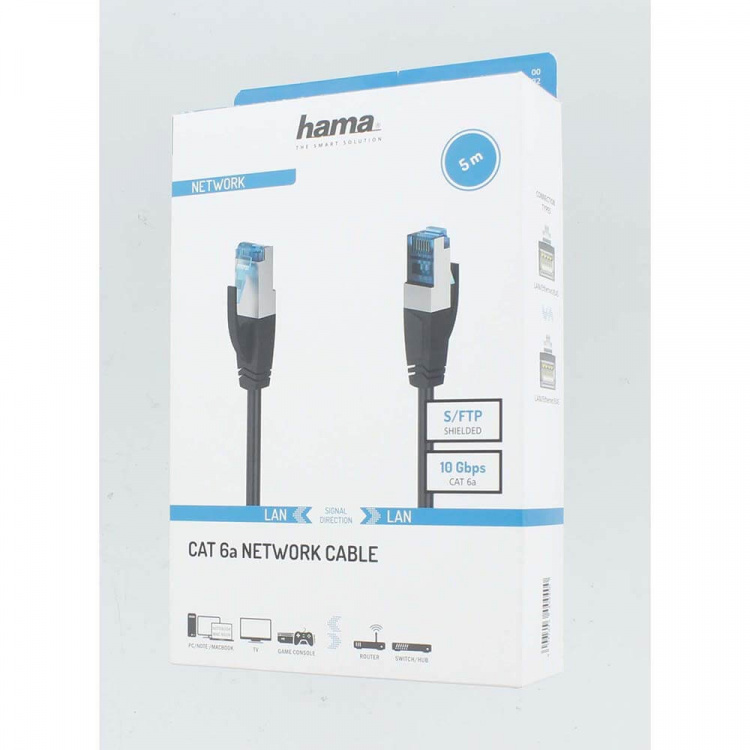 Hama Cable Network CAT6a S/FTP 5.0m Black Hama Cable Network CAT6a S/FTP 5.0m Black