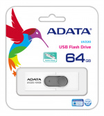 ADATA UV220 USB-muisti, 64GB, USB 2.0, valkoinen/harmaa
