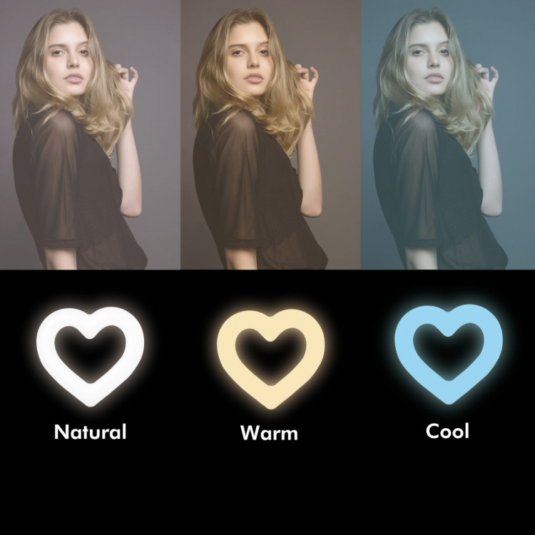 Ring light Hjärtform RGB med b