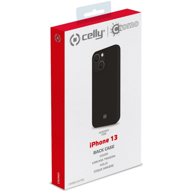 Celly Cromo Soft rubber case iPhone 13, Black