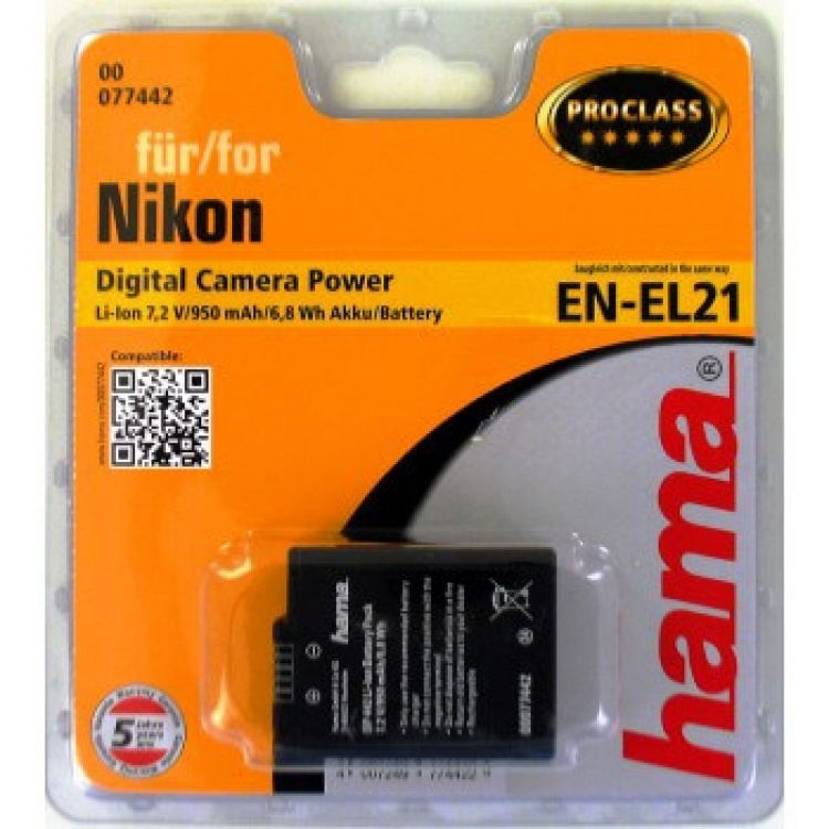 Hama Kamera-akku Nikon EN-EL21 Li-Ion 7,2V/950mAh