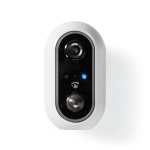 Nedis SmartLife Ulkokamera | Wi-Fi | Full HD 1080p | IP65 | Maks. akunkesto: 4 kuukautta | MicroSD (ei sisälly) / Pilvipalvelutallennus (valinnainen) | 5 V DC | Liiketunnistimella | Yökuvaus | Valkoinen