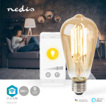 Nedis SmartLife LED Filamenttilamppu | E27 | 806 lm | 7 W | Lämmin Valkoinen | 1800 - 3000 K | Lasi | Android™ / IOS | ST64 | 1 kpl